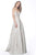 Jovani - 54803 Embellished Strapless Sweetheart A-line Dress In Silver and Brown