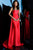 Jovani - 68641 Strapless Ruched Dress With Overskirt and Train In Red