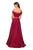 La Femme - 26919 Two-Piece Sleek Off Shoulder High Slit Gown In Red