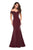 La Femme - Off Shoulder Jersey Trumpet Evening 27176 In Red