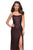 La Femme - 27272 Sequined Straight-Across High Slit Gown In Red