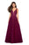 La Femme Gigi - 27688 Illusion Plunging Rhinestone Embellished Gown In Red