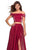 La Femme - 26919 Two-Piece Sleek Off Shoulder High Slit Gown In Red