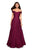 La Femme - 27556 Off-Shoulder Lace Organza A-line Dress In Red