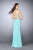 GiGi - Beaded Halter Crop Top and Long Jersey Skirt Prom Dress 23853 In Neutral and Blue