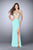 GiGi - Beaded Halter Crop Top and Long Jersey Skirt Prom Dress 23853 In Neutral and Blue