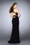 GiGi - Statuesque Jewel Cutout Long Evening Gown with Side Slit 23882 In Black