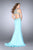 GiGi - Stunning Sparkling Illusion High Neck Jersey Gown 23896 In Blue