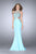 GiGi - Stunning Sparkling Illusion High Neck Jersey Gown 23896 In Blue