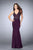 GiGi - Dazzling Sleeveless V-neck Flared Jersey Gown 23909 in Purple