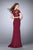 Short Sleeve Lace Crop Top and Jersey Skirt Prom Dress 23912 In Red