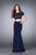 Short Sleeve Lace Crop Top and Jersey Skirt Prom Dress 23912 In Black