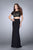 Short Sleeve Lace Crop Top and Jersey Skirt Prom Dress 23912 In Blue