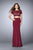 Short Sleeve Lace Crop Top and Jersey Skirt Prom Dress 23912 In Red