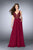 GiGi - Sleeveless Beaded V-neck Long A-line Dress 24050 In Red