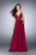 GiGi - Sleeveless Beaded V-neck Long A-line Dress 24050 In Red