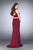 GiGi - Two-Piece Bead-Crusted Illusion Long Evening Gown 24051 in Red