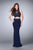 GiGi - Two-Piece Bead-Crusted Illusion Long Evening Gown 24051 in Blue