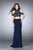 GiGi - Embellished Off-Shoulder Long Evening Gown with Train 24053 in Blue