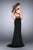 GiGi - Beaded Strappy Two Piece Halter Prom Dress 24420 in Black