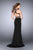 GiGi - Beaded Strappy Two Piece Halter Prom Dress 24420 in Black