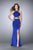 GiGi - Beaded Strappy Two Piece Halter Prom Dress 24420 in Blue