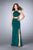 GiGi - Beaded Strappy Two Piece Halter Prom Dress 24420 in Green