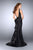 GiGi - Sleeveless V-neck Long Ruffled Mermaid Dress 24555 In Black