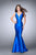 GiGi - Sleeveless V-neck Long Ruffled Mermaid Dress 24555 In Blue