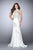 Sheer Lace Halter Style Mikado Prom Dress 24651 In White