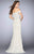 GiGi - Gorgeous Off The Shoulder V-Neck Laced Tulle Dress 24068 In White