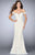 GiGi - Gorgeous Off The Shoulder V-Neck Laced Tulle Dress 24068 In White