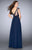 GiGi - Lace Applique Bodice Long Prom Chiffon Dress 24572 In Blue