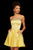 Sherri Hill - 53068 Short Beaded Strapless Satin A-line Dress In Yellow