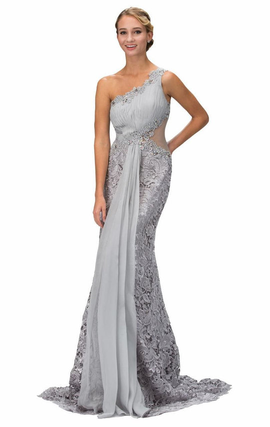 One Shoulder Floral Long Dress GL1090