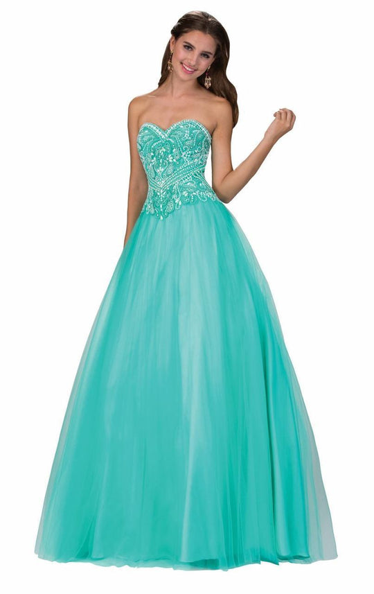 Strapless Embellished Long Gown GL1300