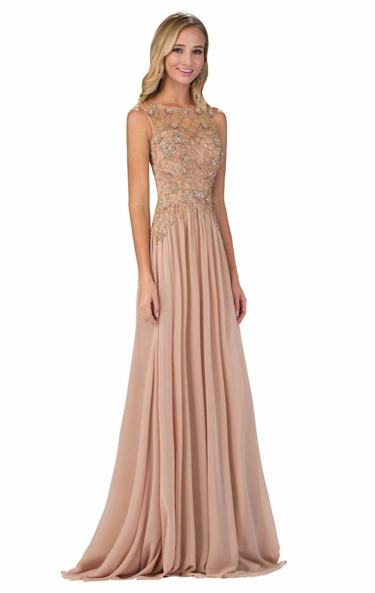 Sleeveless Embellished Long Dress GL1304