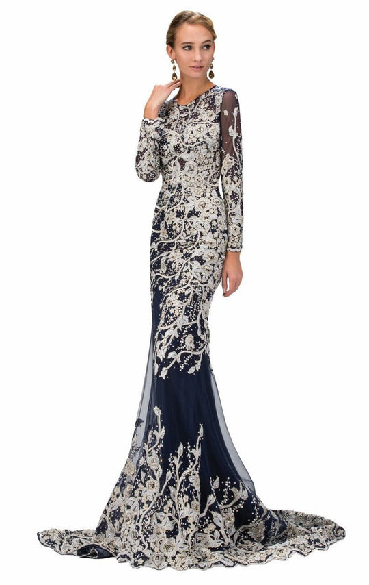 Long Sleeves Lace Long Dress GL1307