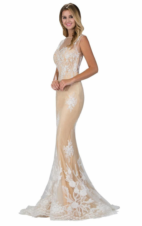 Sleeveless Floral Long Gown GL1317