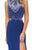 GL1328 Embellished Illusion Jewel Sheath Dress