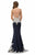 Scoop Neckline with Sheer Back Jersey Gown GL1342