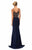 Jewel Embellished Spaghetti Strap Jersey Gown GL1360
