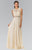 Elizabeth K GL1460 Sleeveless Illusion Paneled Lace Long Gown - 2 pcs Champagne and Black In Size M Available