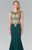 Gold Toned Embroidered Beaded Bodice Gown GL1461