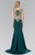 Gold Toned Embroidered Beaded Bodice Gown GL1461