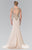 Gold Toned Embroidered Beaded Bodice Gown GL1461