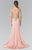 Gold Toned Embroidered Beaded Bodice Gown GL1461