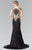 Gold Toned Embroidered Beaded Bodice Gown GL1461