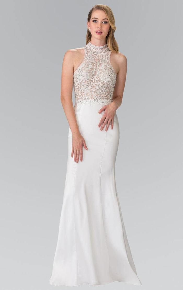 Embellished High Neck Mikado Trumpet Dress GL2227
