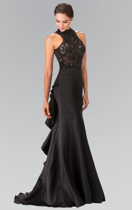 Embellished High Neck Mikado Trumpet Dress GL2227